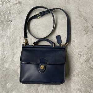 Coach willys Navy Leather Crossbody Bag
